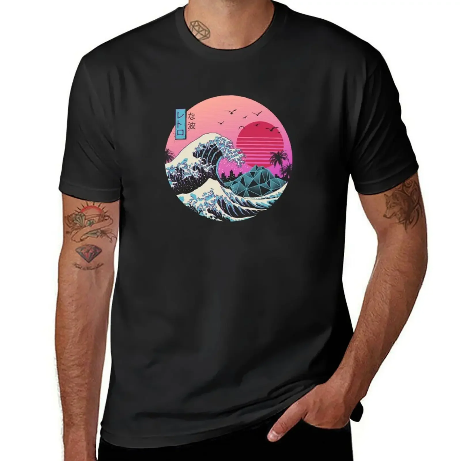 heavy weight  for men The Great Retro Wave T-Shirt for a man 2024 mans animal print mens designer clothes vintaget  Summer 2024