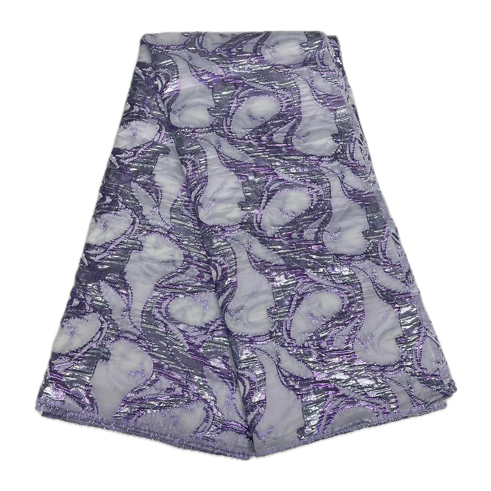 Nigerianischer, eleganter Vergoldungs-Brokat-Spitzenstoff, 5 Yards, afrikanische, modische Spitzenbesatzung, Nähen, Party, Hochzeiten, Kleider, Jacquard-Material