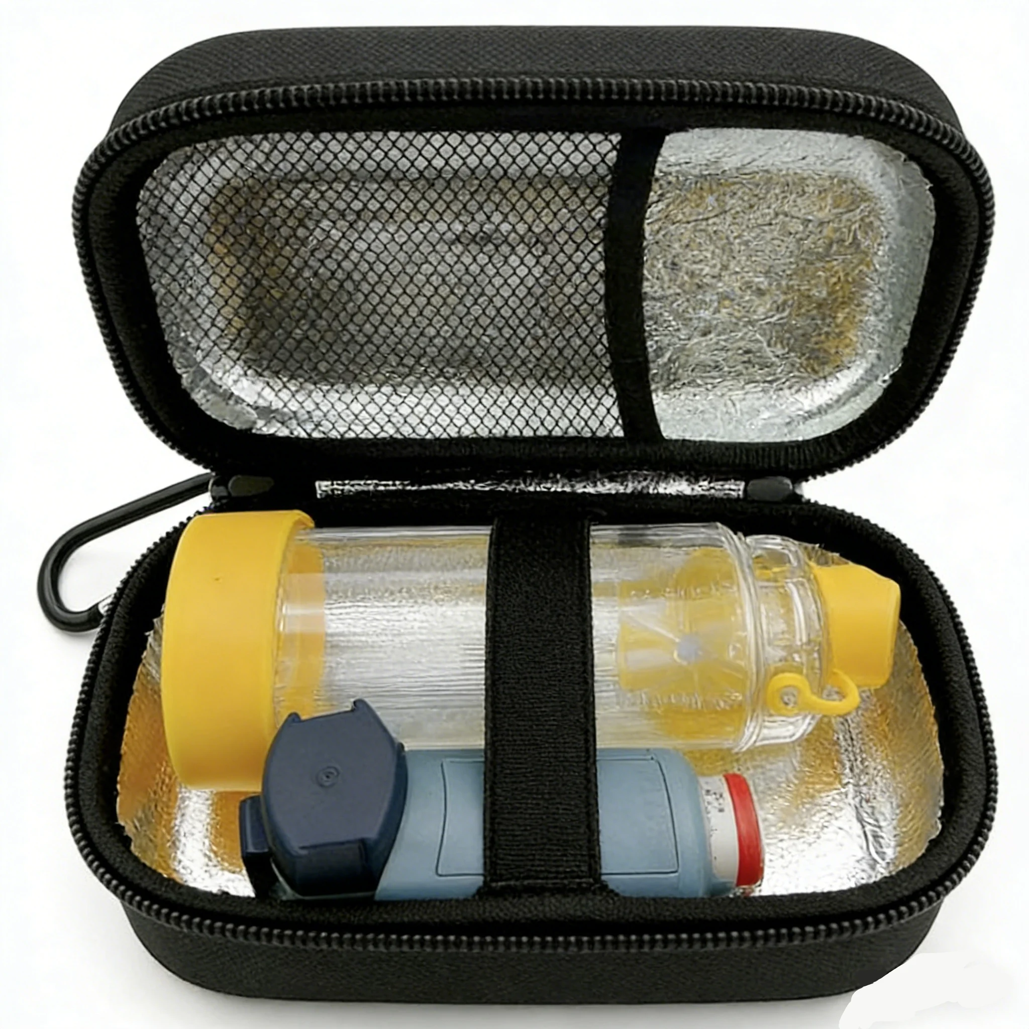 1pc Asthma Inhaler Travel Case ,Portable Nebulizer Case/bag , Includes Inhaler Holder Case Only, Black