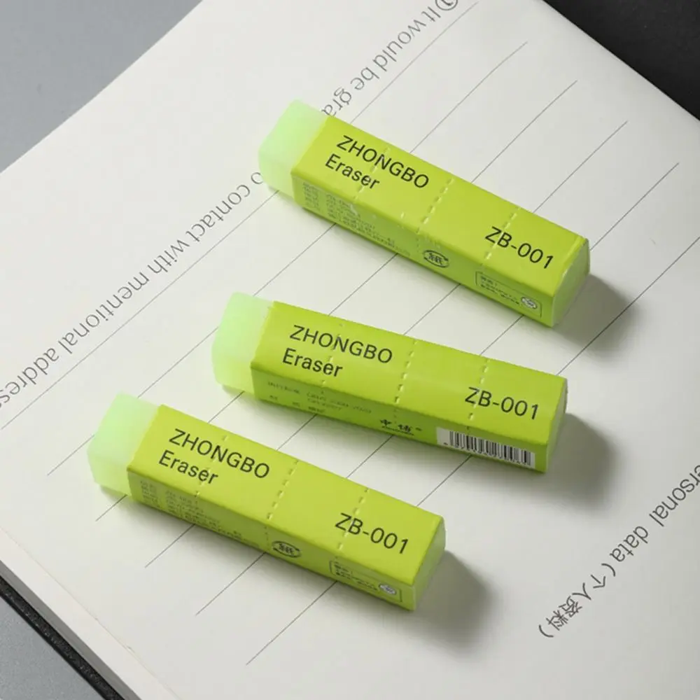 4pcs Soft Flexibility Green Writing Drawing Jelly Pencil Erasers Handwriting Less Rubber Debris Pencil Wiping Eraser Good