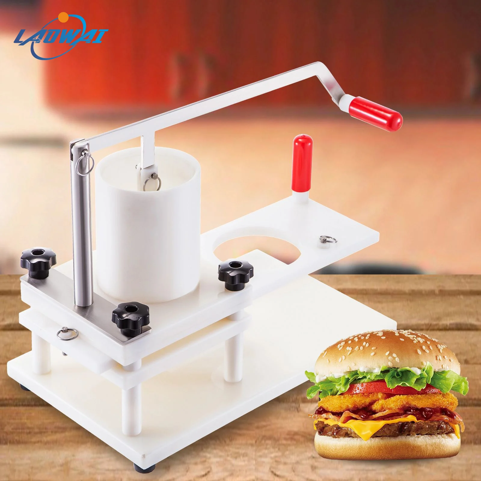 Breakfast Maker Sandwich Hamburger Patty Press 110-130mm Manual Meat Forming Tool for Home Kitchen