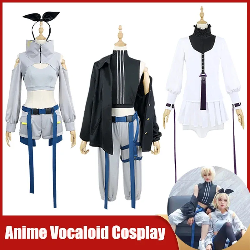 

Anime Vocaloid Miku Rin Len Costume Sing Ready Steady Cospaly Halloween Party Cute Wig Uniform Beginner Future Sexy Clothes Set