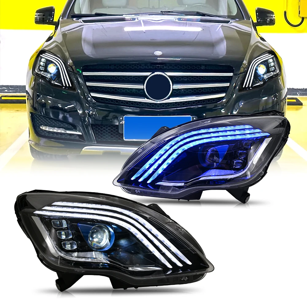 

Pair Projector Lens DRL Running Light LED Headlight Assembly For Mercedes Benz W251 2010-2017 R320 R350 R500