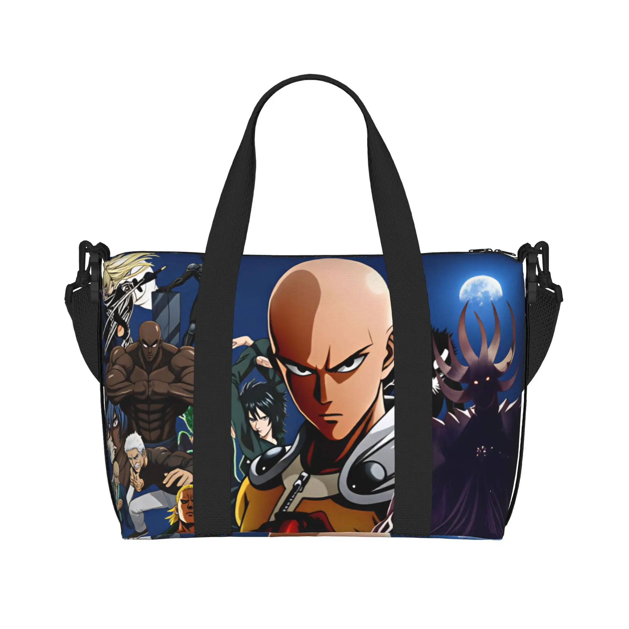 Custom Saitama O-Ones P-Punchs M-Mans Tote Bag Women Big Capacity Garou King Tatsumaki Gym Beach Travel Bags