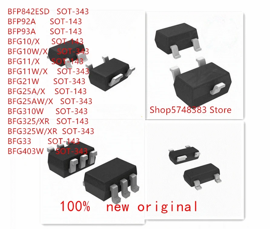 50PCS BFP842ESD BFP92A BFP93A BFG10 BFG10W/X BFG11 BFG11W/X BFG21W BFG25A/X BFG25AW/X BFG310W BFG325/XR BFG325W/XR BFG33 BFG403W