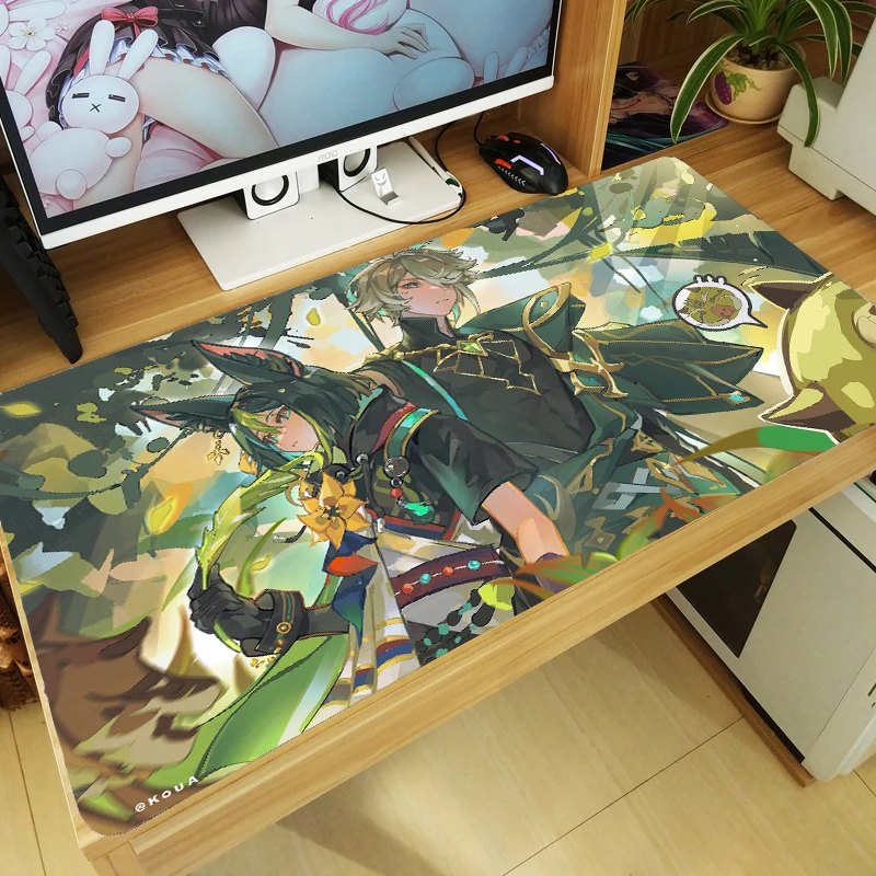 Anime Game Genshin Impact Al Haitham Cartoon Mouse Pad Mice Mat Desktop Keyboard Mat Cosplay Otaku Gaming Playmat Xmas Gft