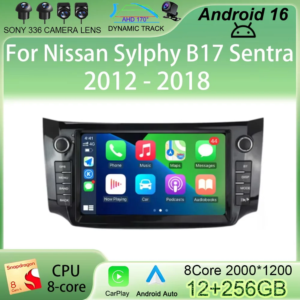 Carplay Car Radio Android 16 For Nissan Sylphy B17 Sentra 2012 2013 2014 2015 2016 2017 2018 Multimedia Dvd Video Player Stereo