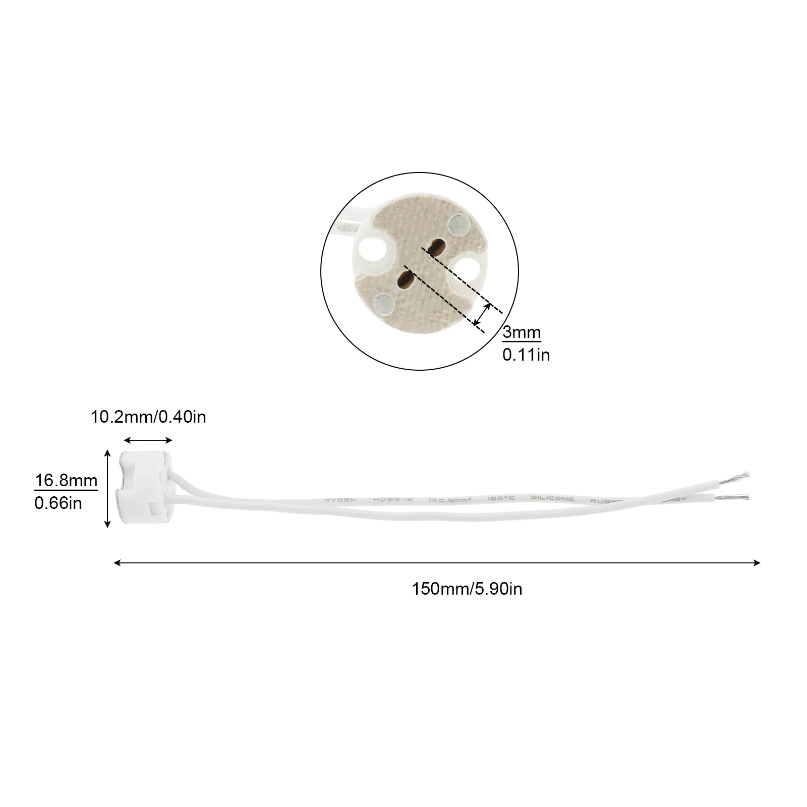 MR16 GU5.3 Led Bulb Base Lamp Holder Ceramic Socket Adapter for Halogen / LED Bulb