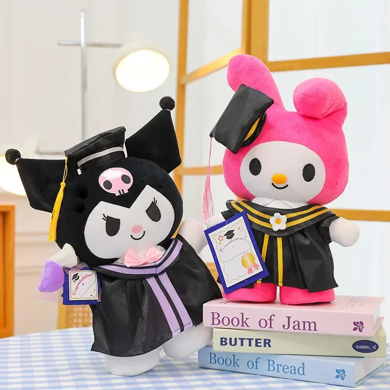 

Sanrio Anime Plush 25-35cm Cinnamoroll My Melody Kuromi Hello Kitty Graduation Plushie Doll Kawaii Soft Stuffed Graduation Gifts