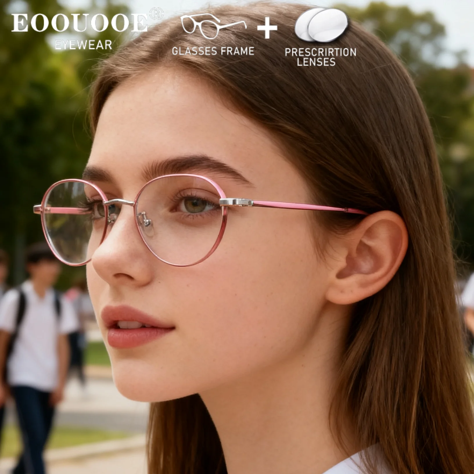 

Middle School Student Girl Glasses Pure Titanium Women Eyeglass With Prescription Lenses Myopia Hyperopia Progressive Eyewear
