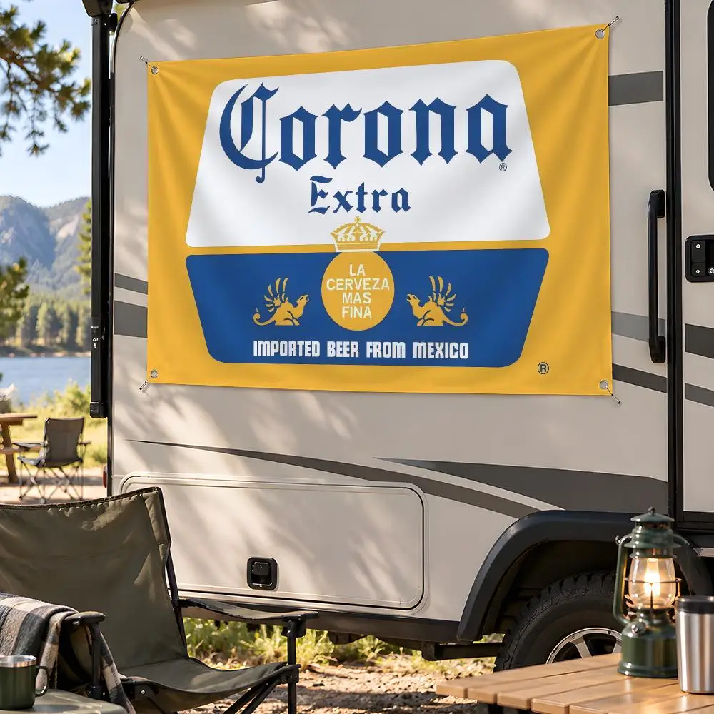 Drink Classic Beer Corona Extra Flags Fan Flag Banner Wall Hanging Outdoor Yard Camping Dorm Garage Party Home Decor Gift
