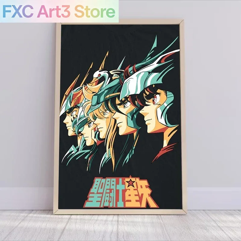 1 Stück rahmenlose Leinwand, Saint Seiya Anime-Poster, dekorative Bilder für Wohnzimmerdekoration, Wanddekoration für Heimdekorationen, Bild