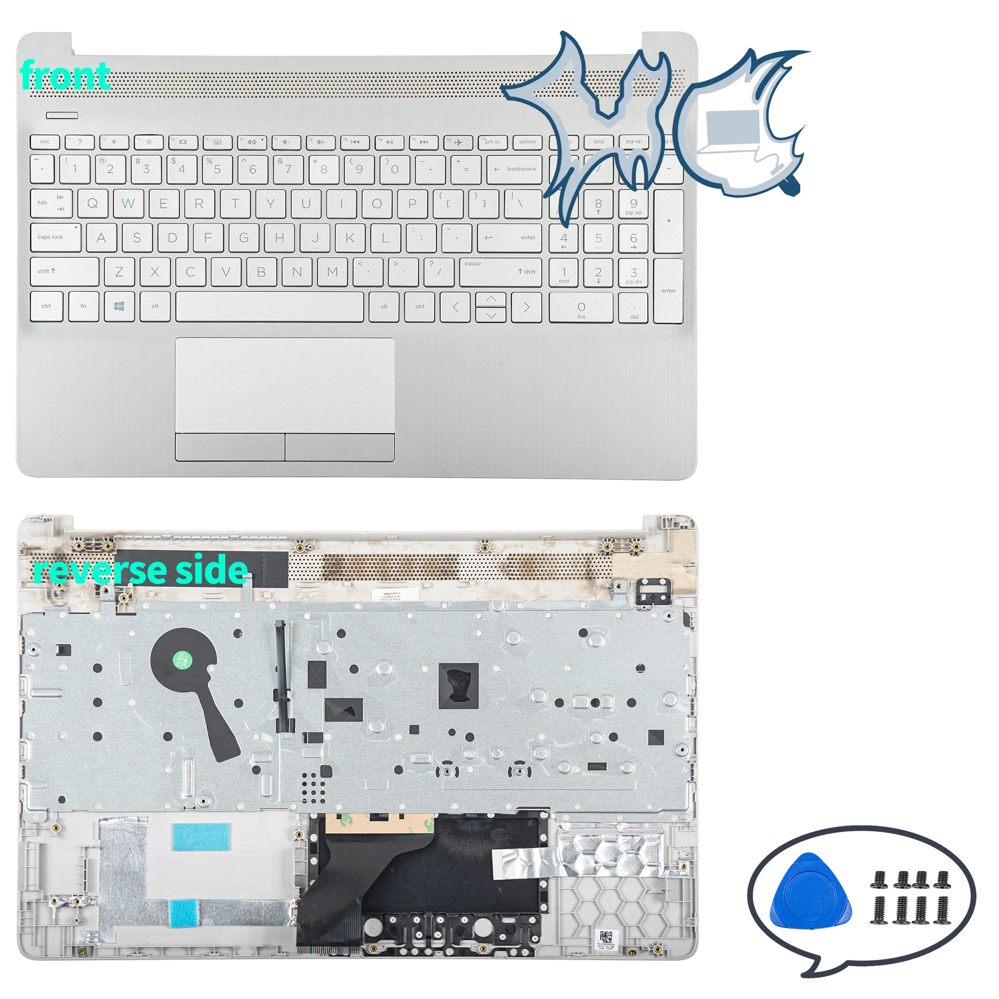 Imagem -04 - Lcd Tampa Traseira para Notebook Moldura Frontal Dobradiças e Dobradiça 15.6 Polegada Peças de Reposição 15-dw 15s-du 15s-dy 250 255 g8 Tpn-c139