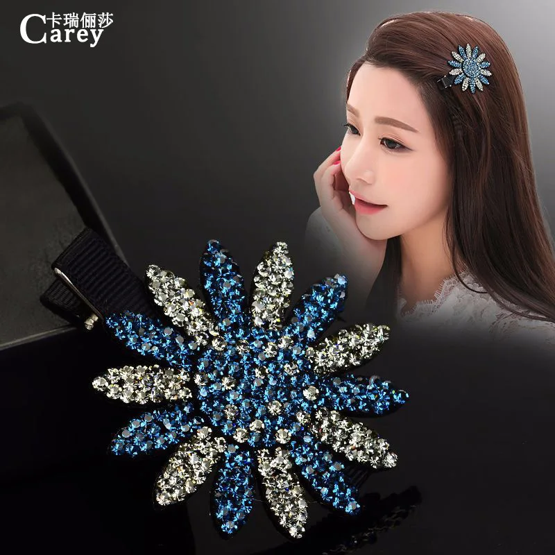 Hairpin South Korea adult personality sweet lady elegant joker contracted hair bang accessories set auger flowers