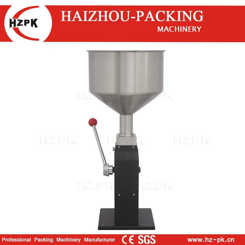 HZPK Hot Sale Stainless Steel Black Cheap Paste Liquid Small Packing Handle Manual Fillling Machine 5-50ml And 10-100ml A03-E