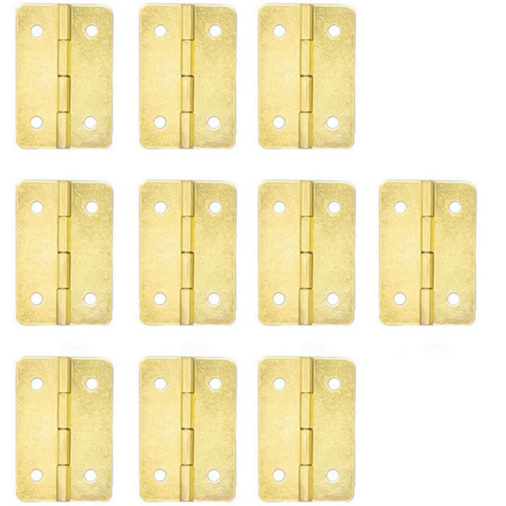10 PCS Mini with Screws Wooden Box  Houses for Furniture Cabinet Accessories Door Hinges Jewelry Box Hinges Hardware