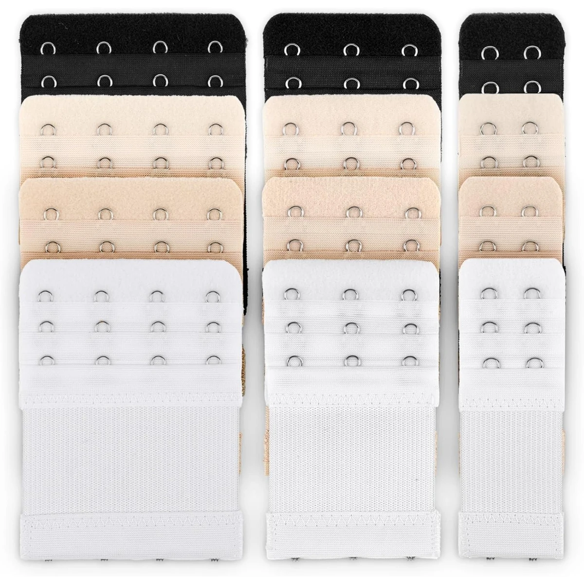 12Pcs Bra Extenders 2 Hook / 3 Hook / 4 Hook, Bra Strap Extender, Bra Extension Strap for Women Plus Size