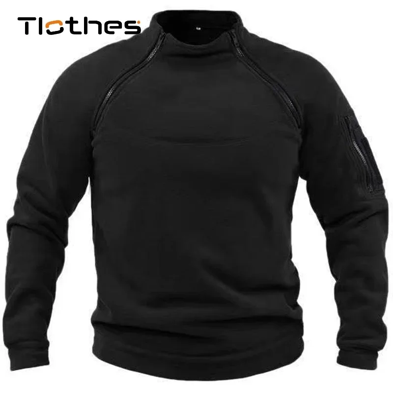 Men's Tactical Sweatshirt Jacket Outdoor Fleece Men Clothing Quarter Zip Pullover Mens Tactical Hoodie Thermal Hiking Sweatshirt