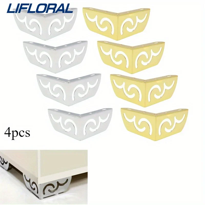 

4Pcs Six Points And Two In One Metal Furniture Legs Height Polished Modern Hollow Feet Sofa Chair Table Cabinet Bed Table Legs