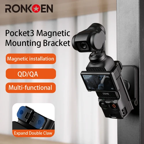 Ronkoen para DJI Osmo Pocket 3 placa magnética desmontable soporte de Base ajustable para DJI Pocket 3 funda protectora de montaje magnético