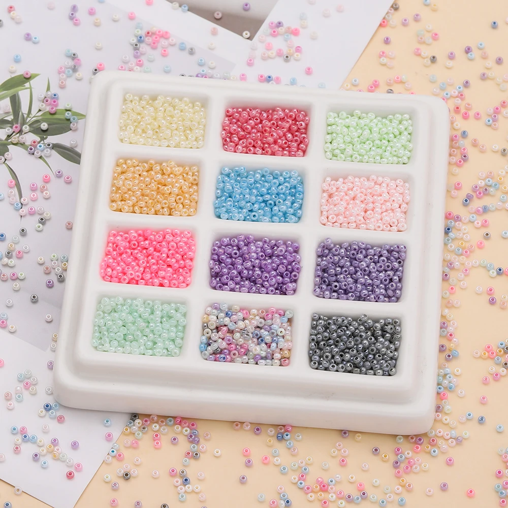 1000pcs 2mm 유리 씨앗 구슬 DIY 공예에 대 한 다채로운 스페이서 느슨한 구슬 목걸이 팔찌 귀걸이 쥬얼리 액세서리 만들기