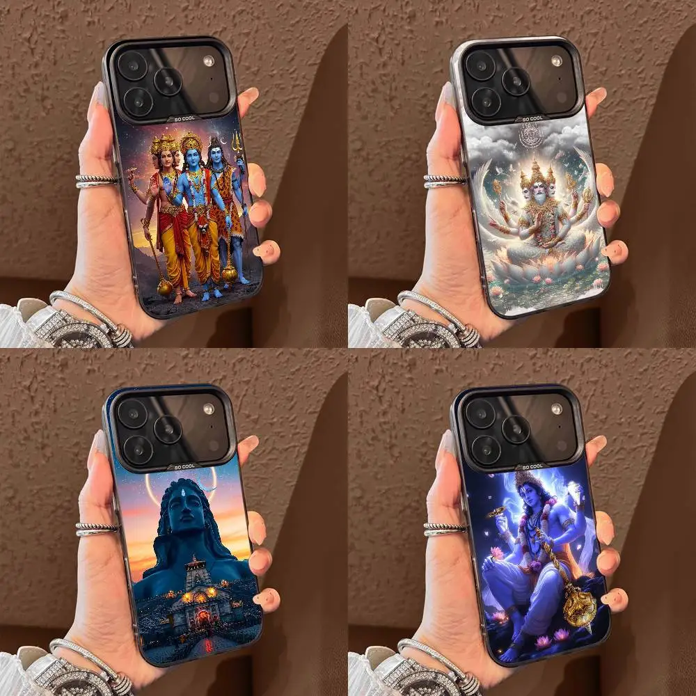 

India Brahma Vishnu Shiva Phone Case For iPhone 17,16,15,14,13,12,11,Pro,Max,Plus,E,Air,Mini Black Tpu Cover