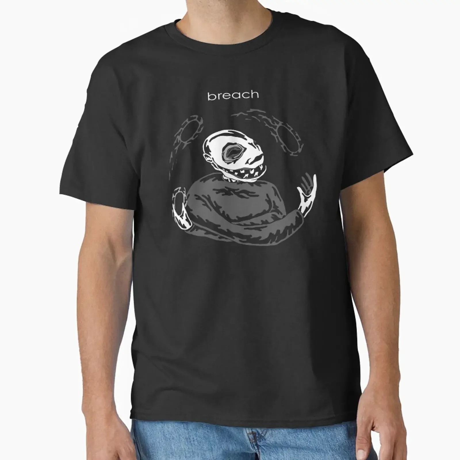 BREACH Classic T Shirt vintage Washed Unisex Soft fashion Casual Breathable Top For Everyday Wear Stylish Stretched streetwear