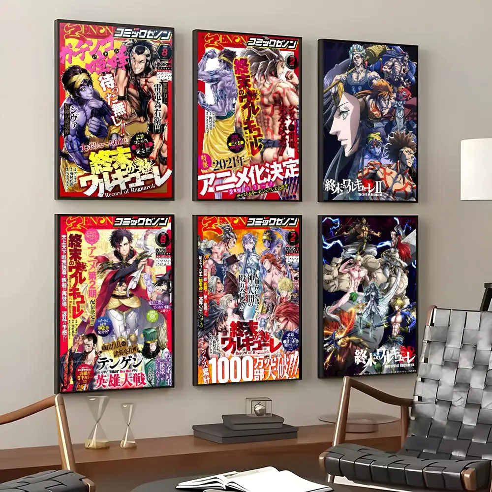 Anime Record of Ragnarok Poster Self-Adhesive Waterproof Wall Stickers, Coffee Bar Home Wall Decor