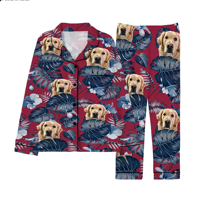 2023 new best-selling 3D printing pet dog printing pajamas men and women couple pajamas custom your design pajama set