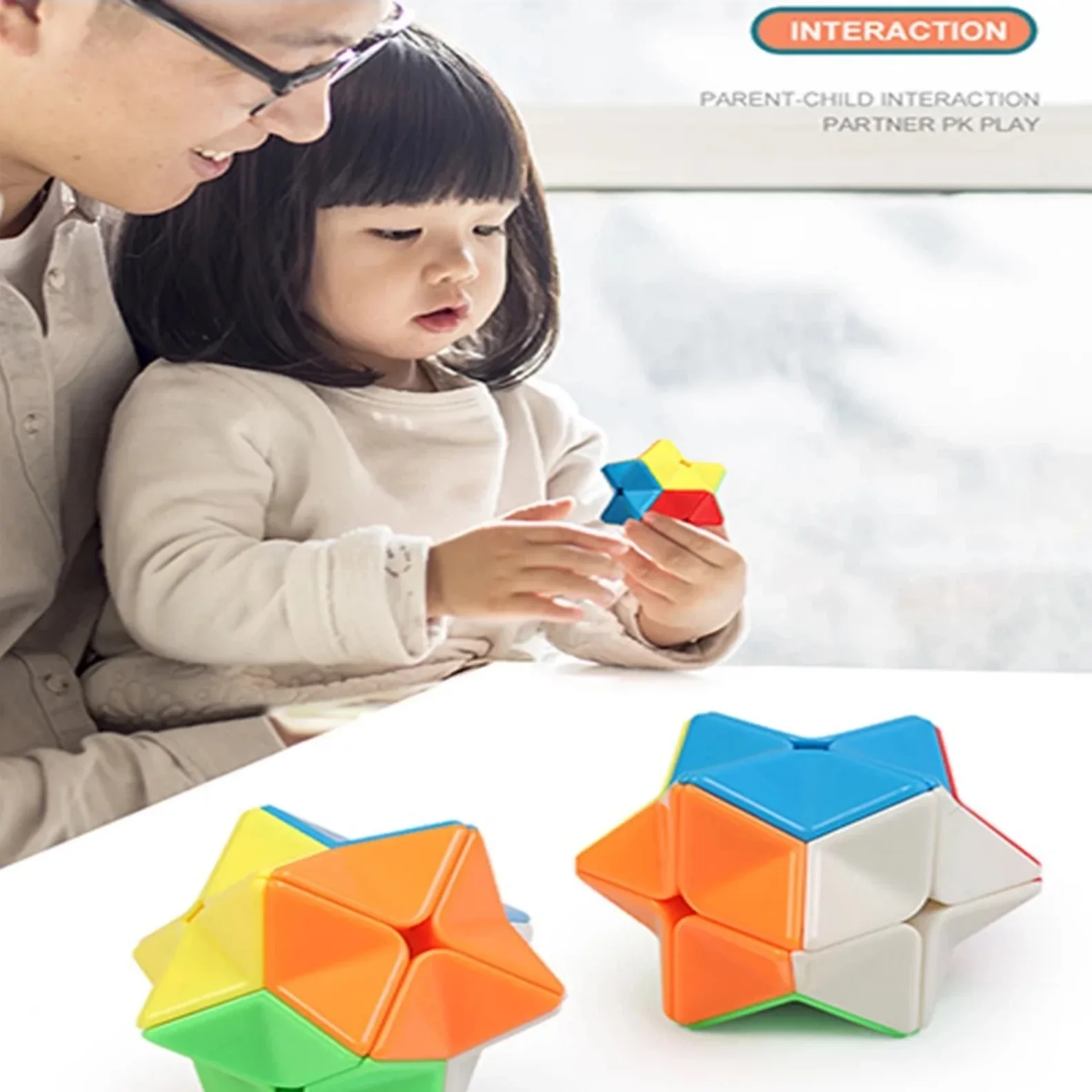 Cube magique coloré, Puzzle torsadé, Cube de vitesse professionnel, jouet de doigt, casse-tête éducatif pour enfants et adultes
