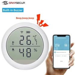 Tuya WIFI Temperature Humidity Sensor Indoor Hygrometer Thermometer Detector Smart Life Remote Control Support Alexa Google Home