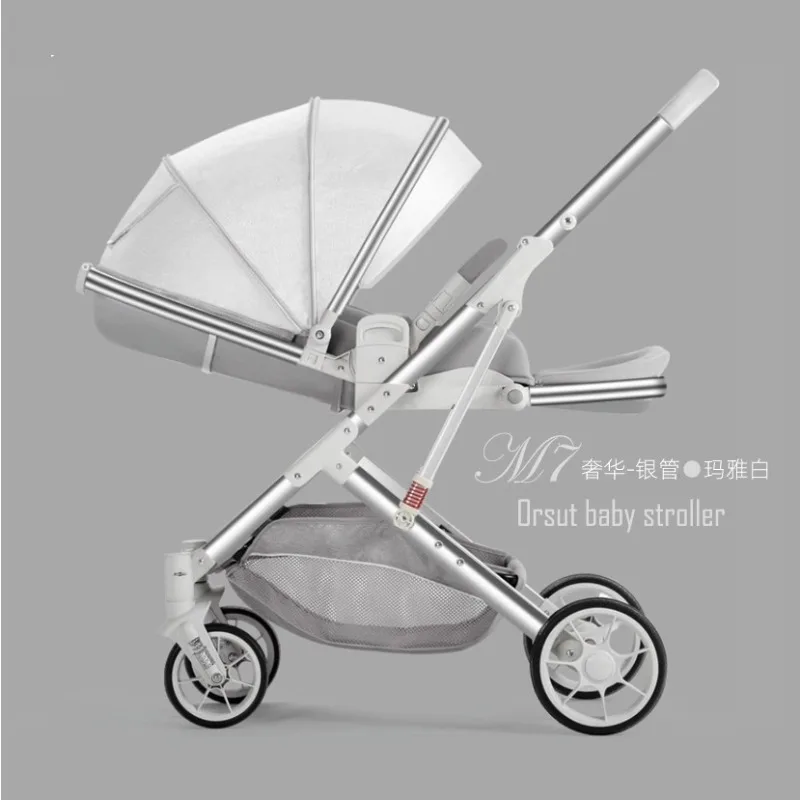 Carrello per bambini appena nati seduti o sdraiati e leggero pieghevole ad alto paesaggio