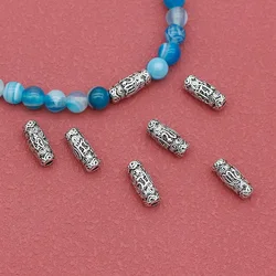 10pcs/Lot Religious Buddhism Symbols Sylinder Loose Beads 12x5mm Prayer Mantras Tube Spacer Beads DIY Jewelry Widgets Findings