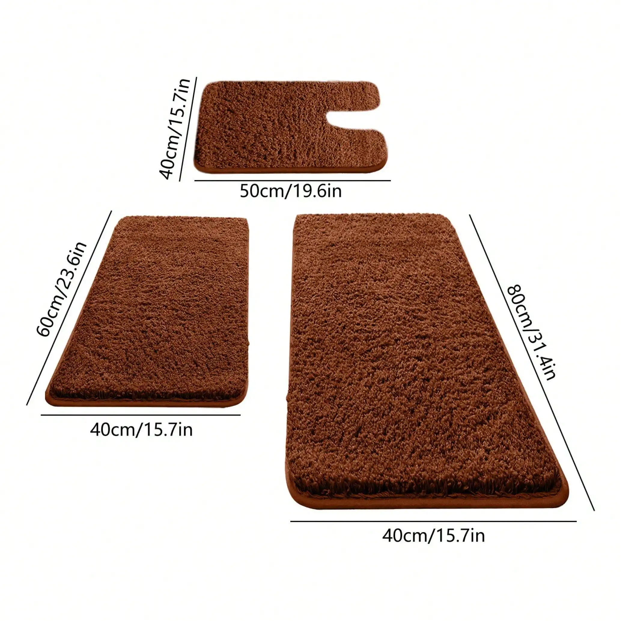 3-Piece Memory Foam Bath Mat Set 8