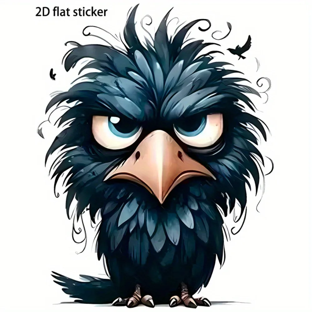 

Angry Cartoon Crow Vinyl Stickers Suitable for Cars Laptops Phones Windows Walls Glass and Cups 6inch Fantasy Themes Smooth