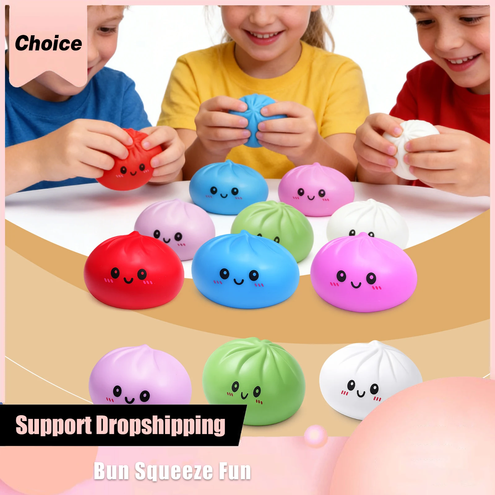 Fake Bun Squeeze Fun Mini Size Relax Release Stresses Enhance Focus Easy Clean Portable Durable Safe Simulation Stress Balls Toy