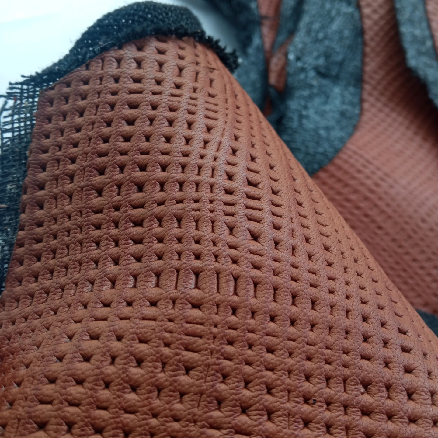 

Натуральная овчина с тиснением, 3D тканая сетчатая ткань Охра и кофейно-коричневая текстурированная аппликация, кожаные туфли/сумки/сапоги, материал для рукоделия