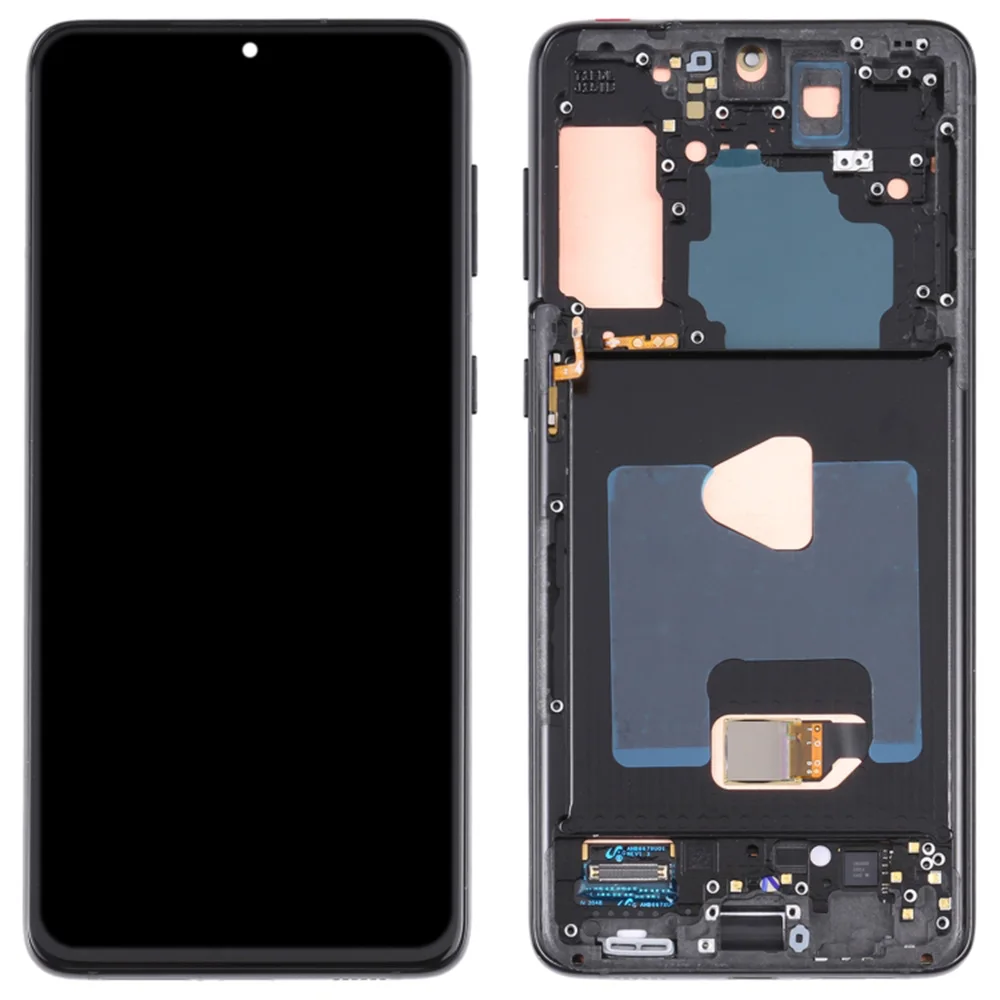 삼성 갤럭시 S21+ 5G G996 OEM 등급 S AMOLED 스크린 및 디지타이저 어셈블리 + 프레임 (로고 없음) - 블랙