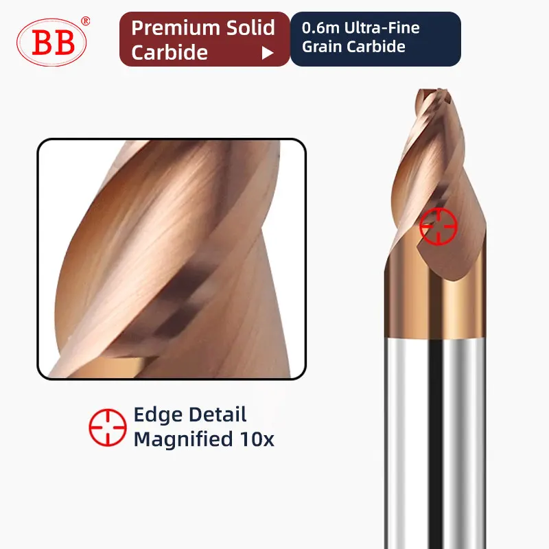 BB Carbide Tapered End Mill Angular CNC Machning Cutter Metal Router Bit 0.5 1 1.5 2 3 8 10 15 Degree