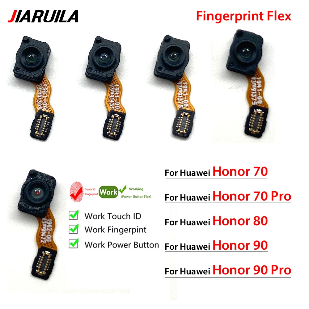 10Pcs , Home Side Power Button Touch ID fingerprint Finger Sensor Scanner Flex For Huawei Honor 70 Lite 70 Pro 90 Lite 90 Pro 90