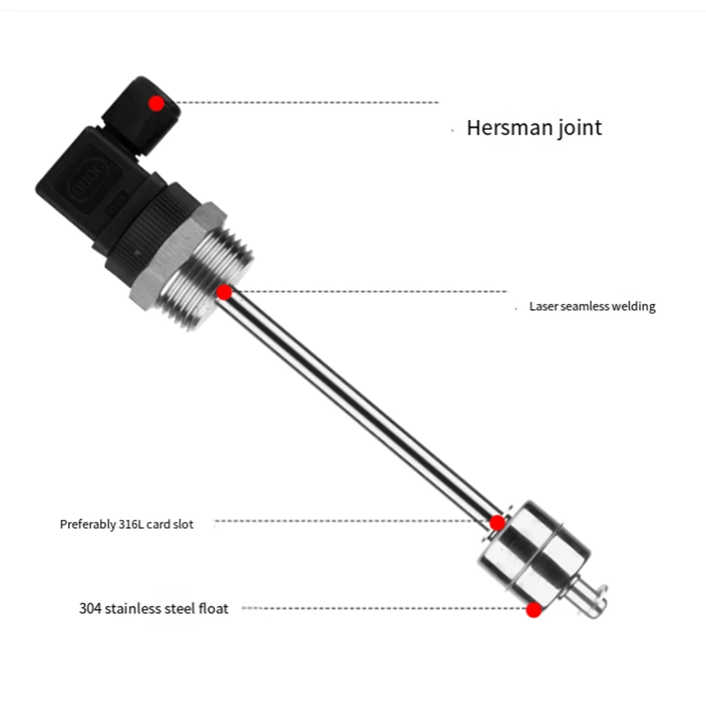 Retail! Hirschmann Connector Float Level Switch Liquid Level Sensor Water Oil Level Controller Reed Switch Single Ball 150