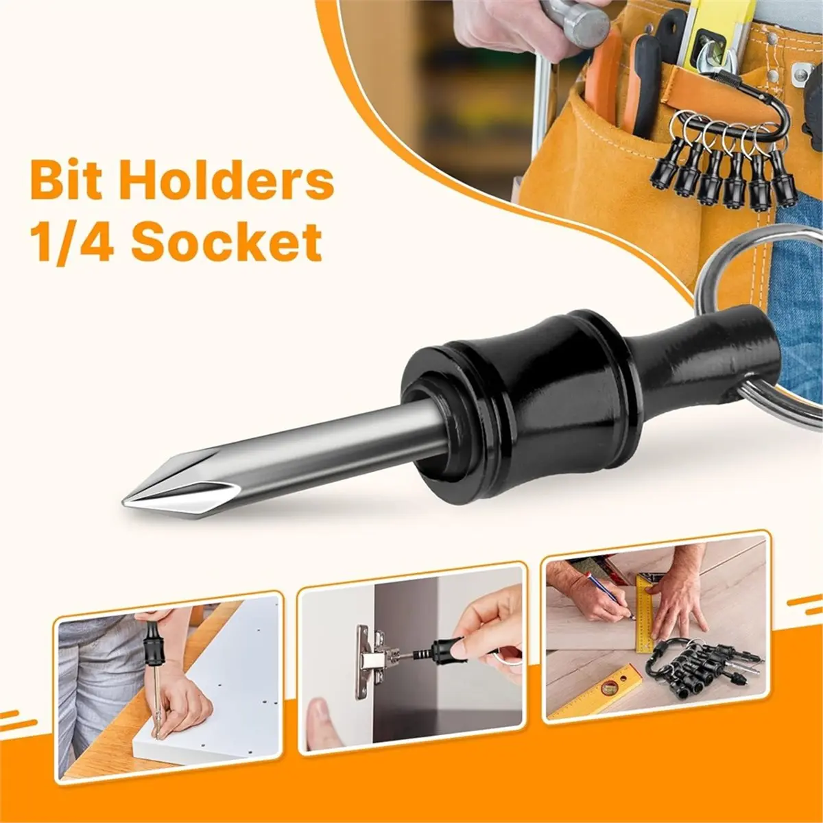 

*Great 24PCS Keychain Bit Holder,Hex Drill Bit Holder for Impact Driver Drill Bit,Screwdriver Bit Holders for Tools and Gifts