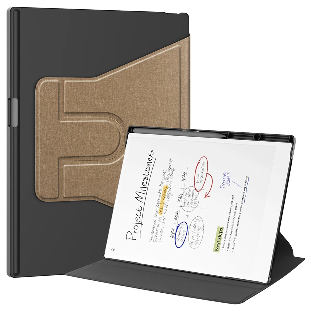 

Practical Case for Remarkable Paper Pro 11.8 Inch Protective Case with Pencil Holder-360°Rotating Protective Stand Cover