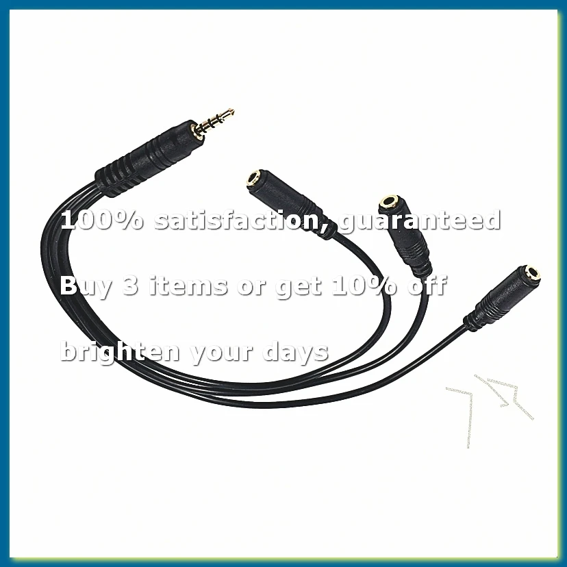 3.5mm Stereo Audio Splitter Cable Gold Plated 1/8 inch TRRS Stereo Plug Male to