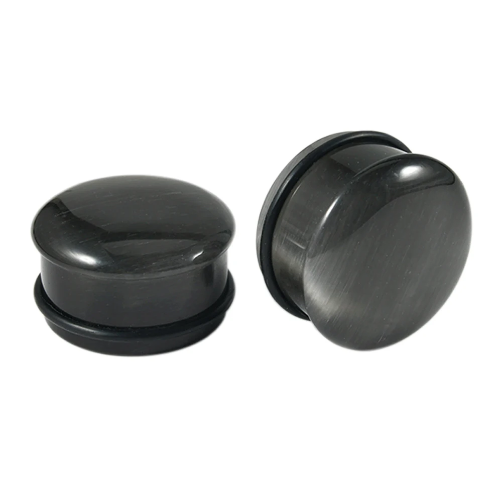 Bouchons d'oreille en pierre solide évasée unique, 1-2 pièces, bouchons d'oeil de chat en obsidienne, cabochon, extenseur, jauges, bijoux de poids d'oreille