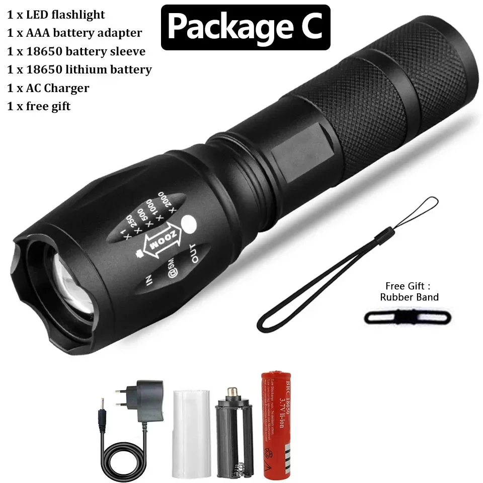 High Power Led Flashlights With Usb Rechargeable Powerful LED Flashlight Ultra Bright Lantern 10000mAh Battery Torch Lamp