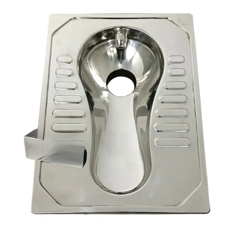 Public toilet integrated stainless steel squattingmobile squatting plus flip cover large sewage outlet
