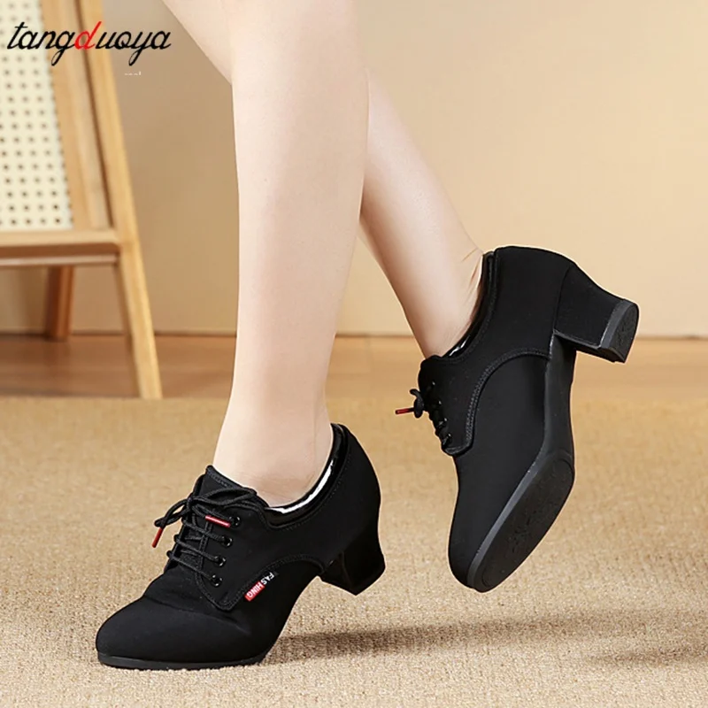 Dance Elegant Party Shoes for Women Latin Dance Shoes Practice Girls Child Tango Shoes Adult Social Female Practice Teacher Shoe