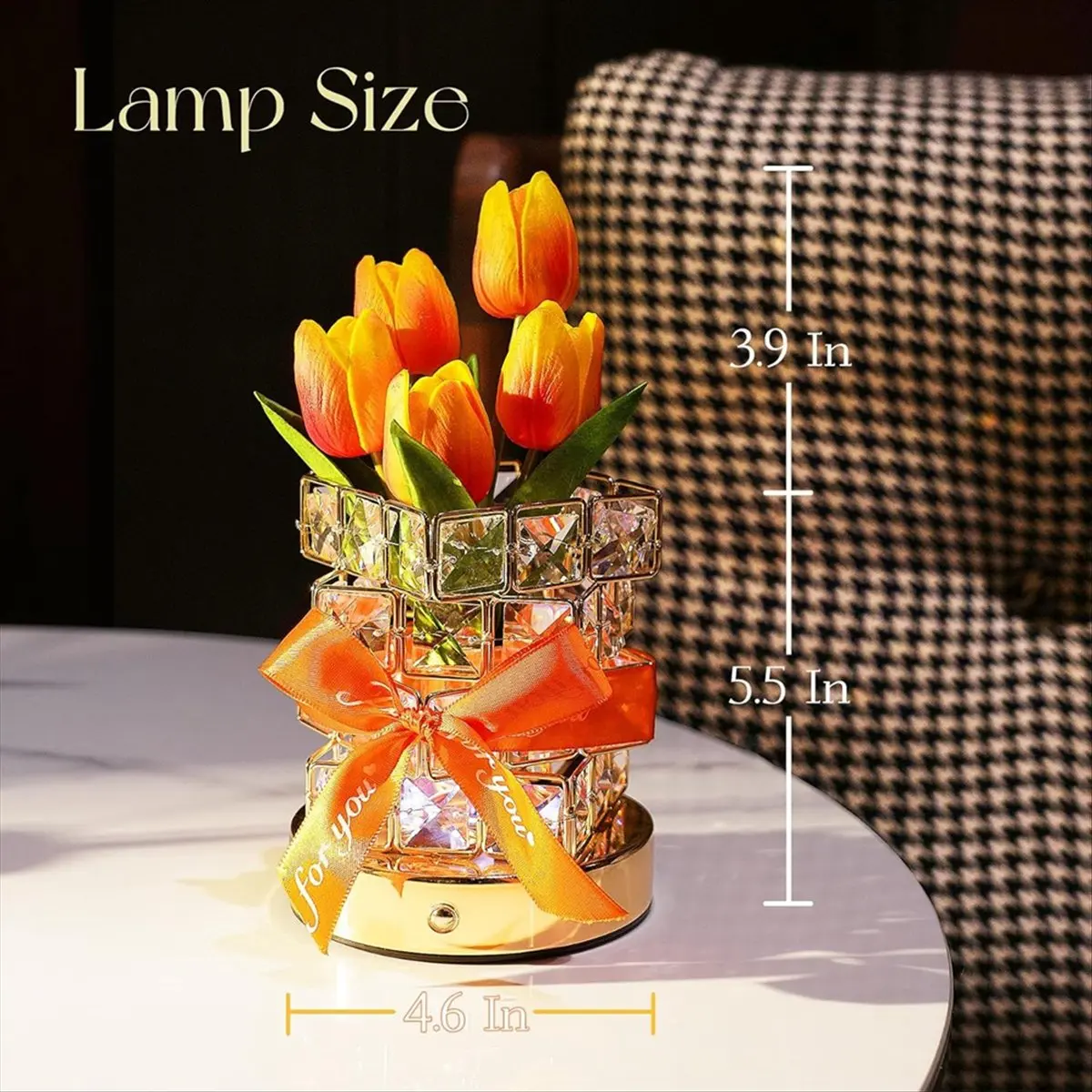 Nices Tulip Flower Lamp 3 Colour Infinitely Dimming Battery Powered Small Night Light Rechargeable Cordless Touch Table Lamp A