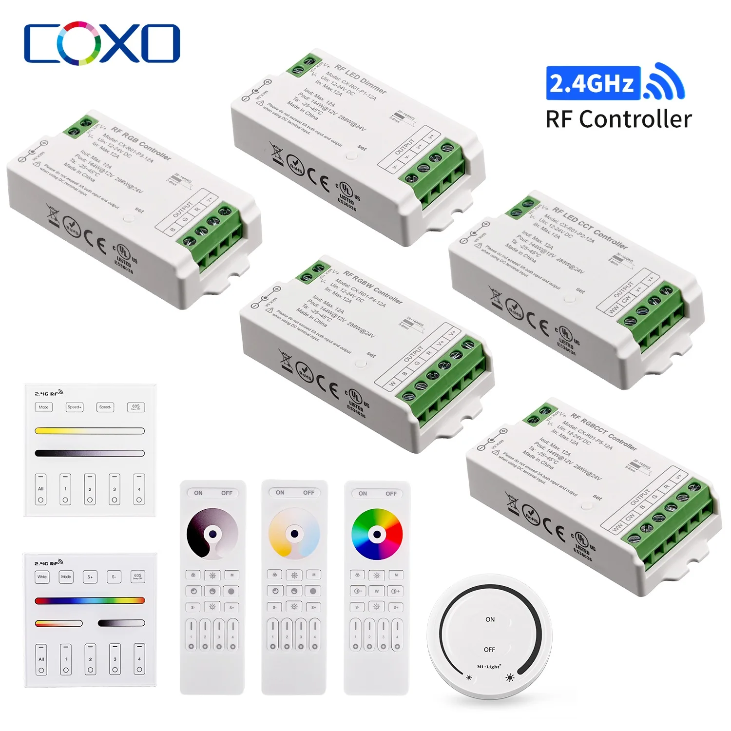 2.4GHz LED Controller RF Remote for DIM CCT RGB RGBW LED Strip Lights Wireless Dimmer COB 2835 5050 LED Lighting DC12V-24V